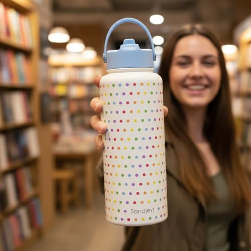 Pride Water Bottle Stainless Steel 32oz with Lid & Straw
