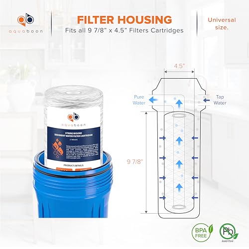 1 Micron String Wound Water Filter 10x4.5 Replacement (4 Count)