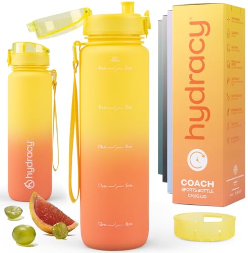 Motivational Water Bottle with Time Marker & Fruit Infuser 32 oz