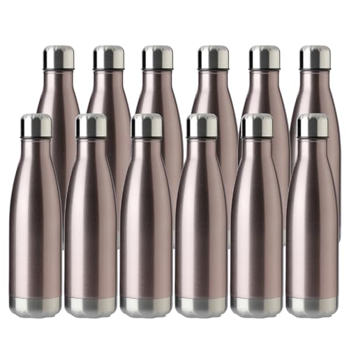 17oz Sport Water Bottle 12 Pack Vacuum Insulated Stainless Steel Leak (12 Count)