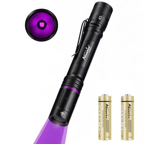 P68 Mini 3W UV Flashlight 365nm Portable EDC Black Light Pet Urine Detector with 2 AA Batterie