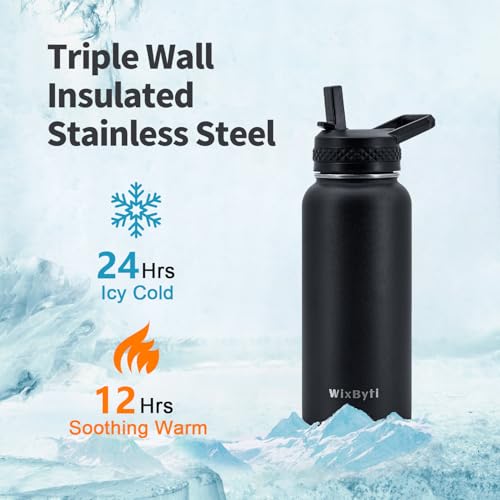 32 oz Insulated Water Bottle with Straw