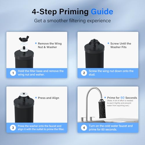 PF-3 Black 3-Stage Composite Purification Elements, Replacement Filters for ProOne® and Berlkey® Filters, ProOne® or Berlkey® Big+ Water Filter System and Purewell System (4 Pack, K Series) (4 Count)