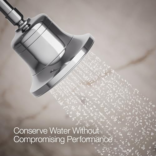 33631-G-CP Cinq Round Single-Function Filtered Showerhead, Five-Layer Filtration, 1.75 GPM, Full Coverage Spray, Premium Durable Material, Polished Chrome