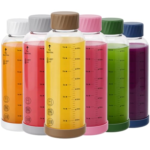 16 oz Glass Juice Bottles 6 Pack