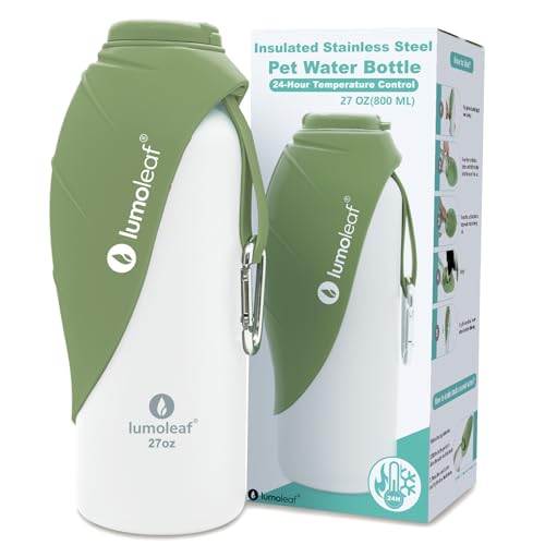 Insulated Dog Water Bottle 27 oz Stainless Steel