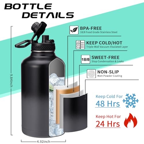 Half Gallon Insulated Water Bottle (9 Count)