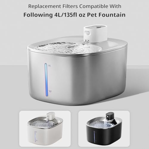 Cat Water Fountain Filter Replacement Pet Drinking Fountain Filters Compatible with 135 fl oz (12 Count)