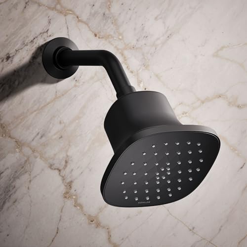 37722-G-BL Cinq Square Single-Function Filtered Showerhead, Five-Layer Filtration, 1.75 GPM, Contemporary Design, Easy to Clean, Matte Black