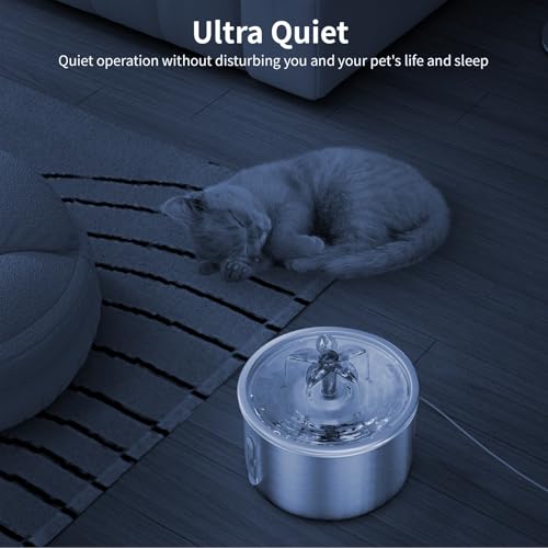 Stainless Steel Cat Water Fountain (68 Fl Oz)