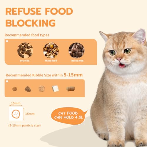 7L 2-in-1 Automatic Cat Feeder with Camera and Water Fountain Dispenser 1080P HD Video 2.4G&5G WiFi Timed Auto Feeder with APP Control,Multiple Cats, Detachable for Easy Clean-White