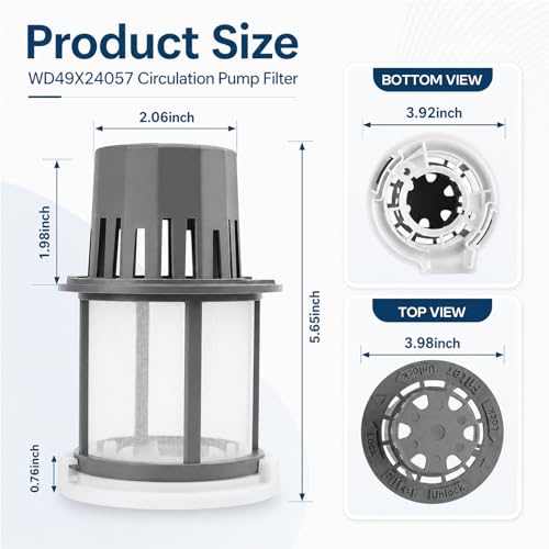 WD49X24057 Dishwasher Ultra Fine Filter Kit Compatible with GE Hotpoint