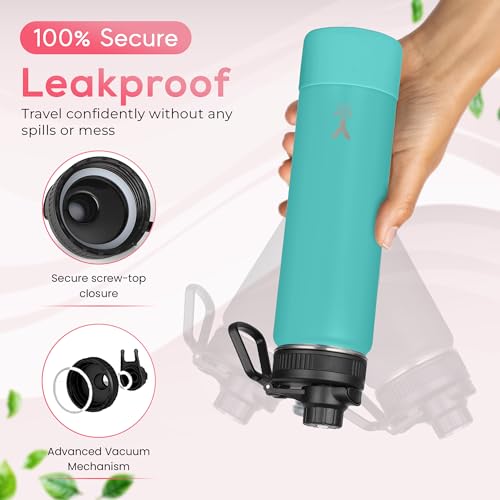 Y TOP 24 oz Insulated Water Bottle Leak Proof Spout Lid Fits in Car Cup Holder