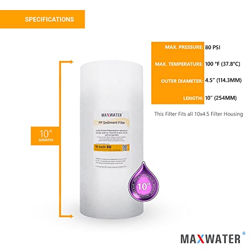 10" x 4.5" Whole House Sediment Filter Cartridge Replacement