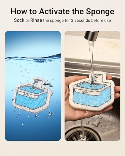 6 Packs Replacement Filters for Battery Operated Cat Water Fountain DPWFP6