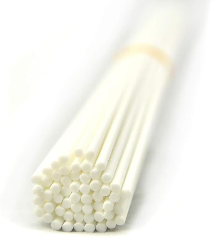 50 Pieces Fiber Reed Diffuser Replacement Refill Sticks for Aroma Fragrance (White, 8" x3mm) - AquaVibe