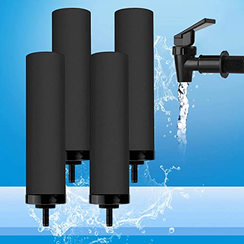 4PCS Black Filters for Purification Unit Filter Replacement Household Bucket Filtration System Gravity Water Filter System Purifier Survival