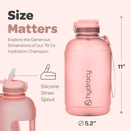 Motivational Water Bottle with Time Marker and Straw Lid 78 oz