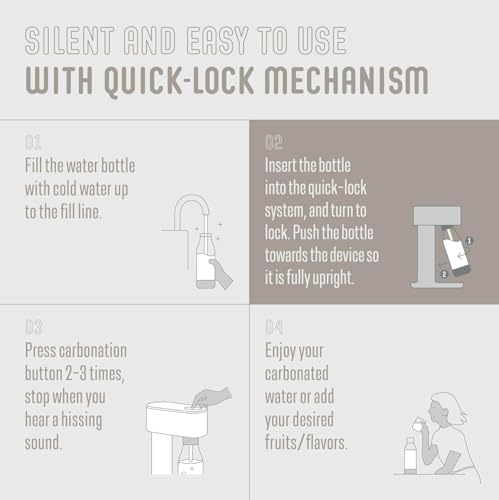 Woody Carbonated Water Machine and Soda Maker with 1L Bottle