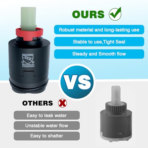 N40HKC Shower Cartridge 40mm Faucet Cartridge Replacement Compatible With Many Other Tub