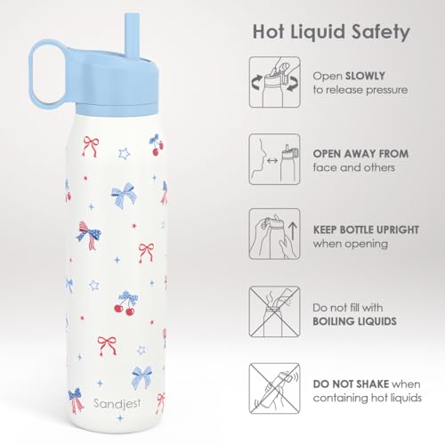 American Flag Stainless Steel Water Bottle with Twist Lid 20oz