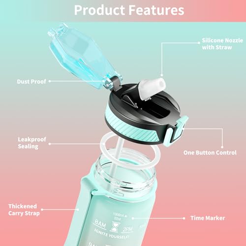 Water Bottle with Straw