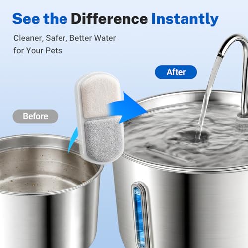 6 Pack Cat Water Fountain Replacement Filters and Sponges (6 Count)