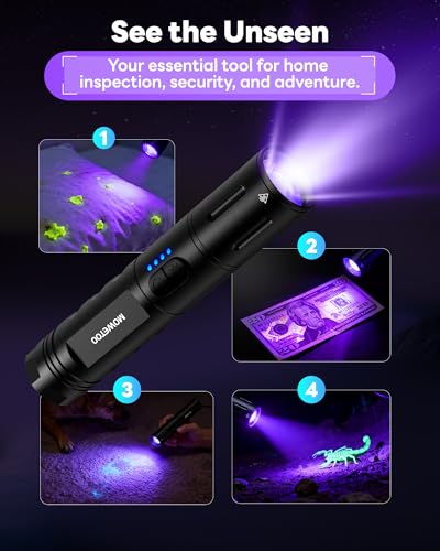 2 Pack UV Flashlight 395nm Rechargeable (2 Count)