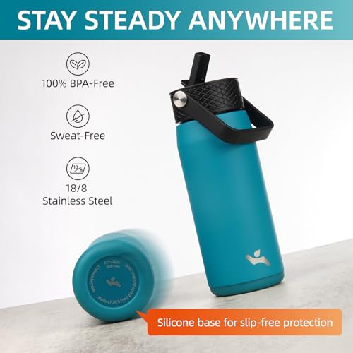 25 oz Insulated Stainless Steel Water Bottle with 3 Lids