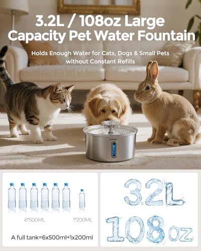 Cat Water Fountain Stainless Steel