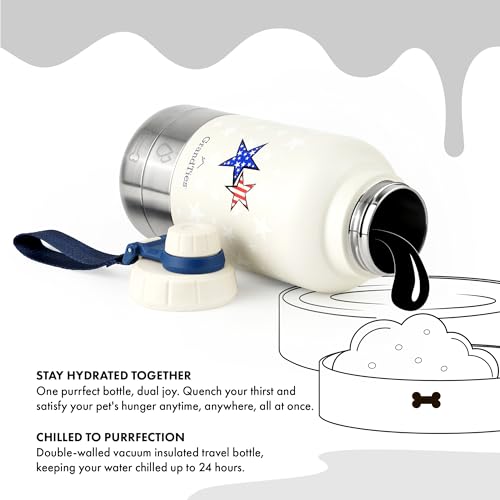 Insulated Portable Dog Water Bottle with 2 Detachable Water Bowl Dispenser