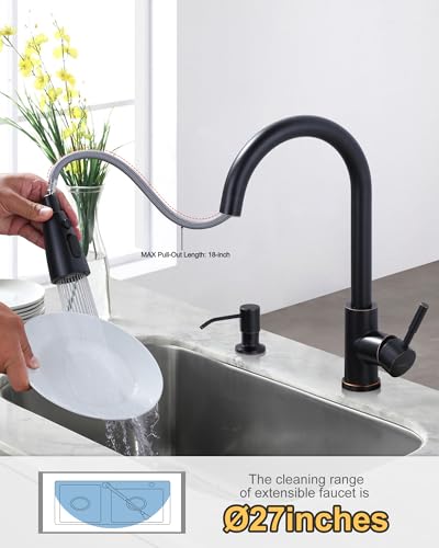 Oil Rubbed Bronze Kitchen Faucet with Soap Dispenser