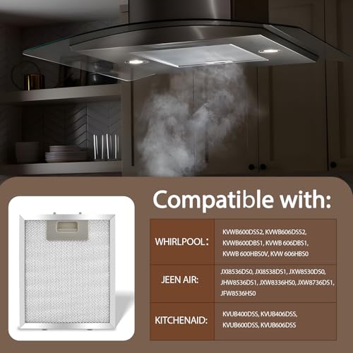 W10915369 Range Hood Filter 8.75 X 7.5 Inch Compatible with Whirlpool (2 Count)