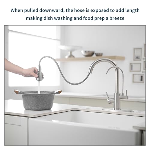 Kitchen Faucets with Water Filter and Pull Down Sprayer