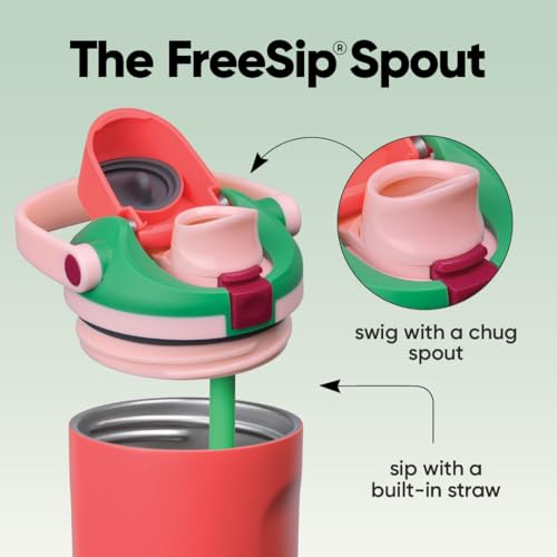 FreeSip Sway Stainless Steel Water Bottle 30 oz Strawberry Fields