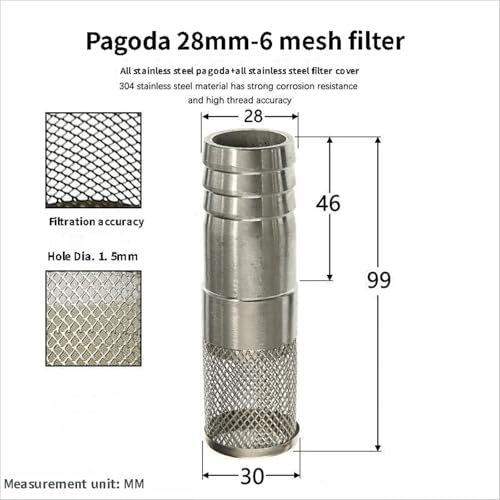 304 Stainless Steel Water Pump Filter Hose End Strainer Barbed Inline Mesh Screen