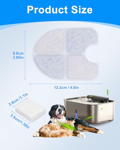 6+6 Pack Dog Water Filters Compatible with FEELNEEDY 3Gal FN (12 Count)