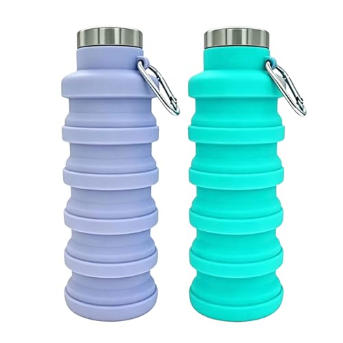 Collapsible Water Bottle 17oz（500ml） (2 Count)