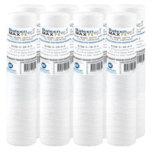 8 Pack of Baleen Filters 10" x 2.5" 5 Micron String Wound Sediment Filter Cartridge Replacement for HDX SWC