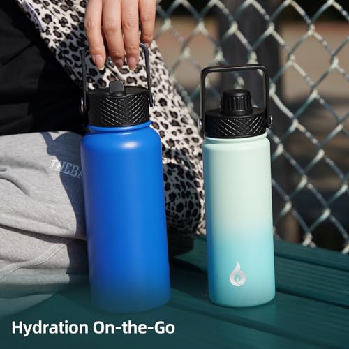 40oz Insulated Water Bottle with Straw Lid