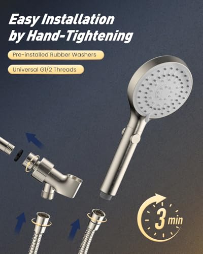 High Pressure Handheld Shower Head with Hose