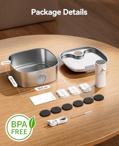 Cordless Wider Tray Dog Water Fountain
