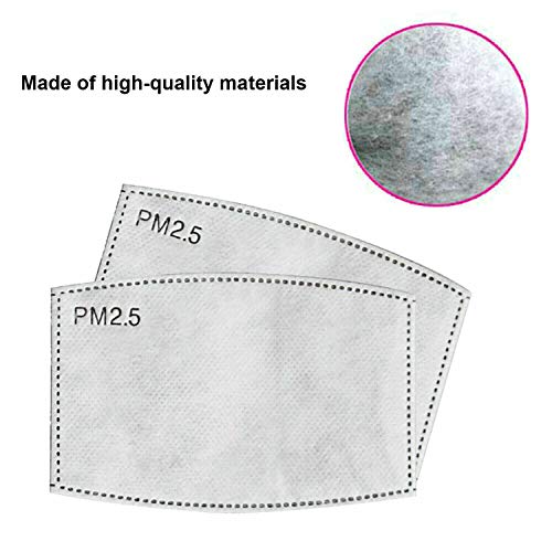 Adult PM2.5 Activated Carbon Filter Insert 5 Layers Replacement Anti Haze Face Filter Paper (20 Count)
