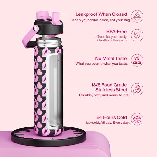 Insulated Water Bottle with Straw Stainless Steel Water Bottle