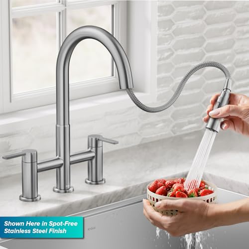 Oletto Bridge Kitchen Faucet with Pull