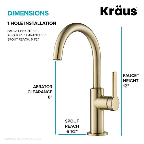 Oletto Single Handle Kitchen Bar Faucet in Spot Free Antique Champagne Bronze