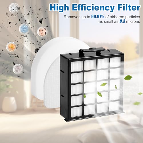 AZ4002 AZ4000 AZ4002W HEPA Filter Replacement Compatible with Shark POWERDETECT Upright Vacuum Cleaner and Shark Powered Lift (17 Count)