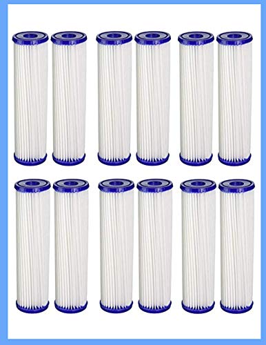 Pleated Sediment Filters Compatible with Pentek S1 (12 Count)