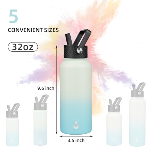 32oz Insulated Water Bottle with Straw Lid