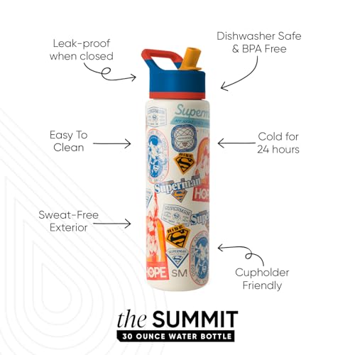 DC Comics Superman Water Bottle with Straw